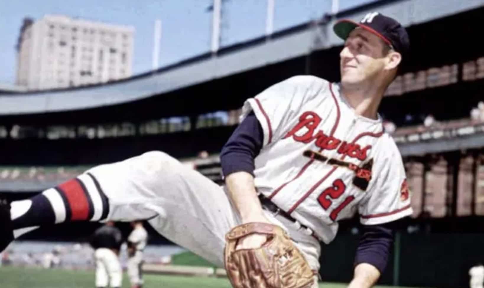 Image featuring Warren Spahn among 12 legendary pitchers for Game 7 choices.